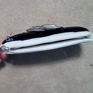 black and white rose purse
